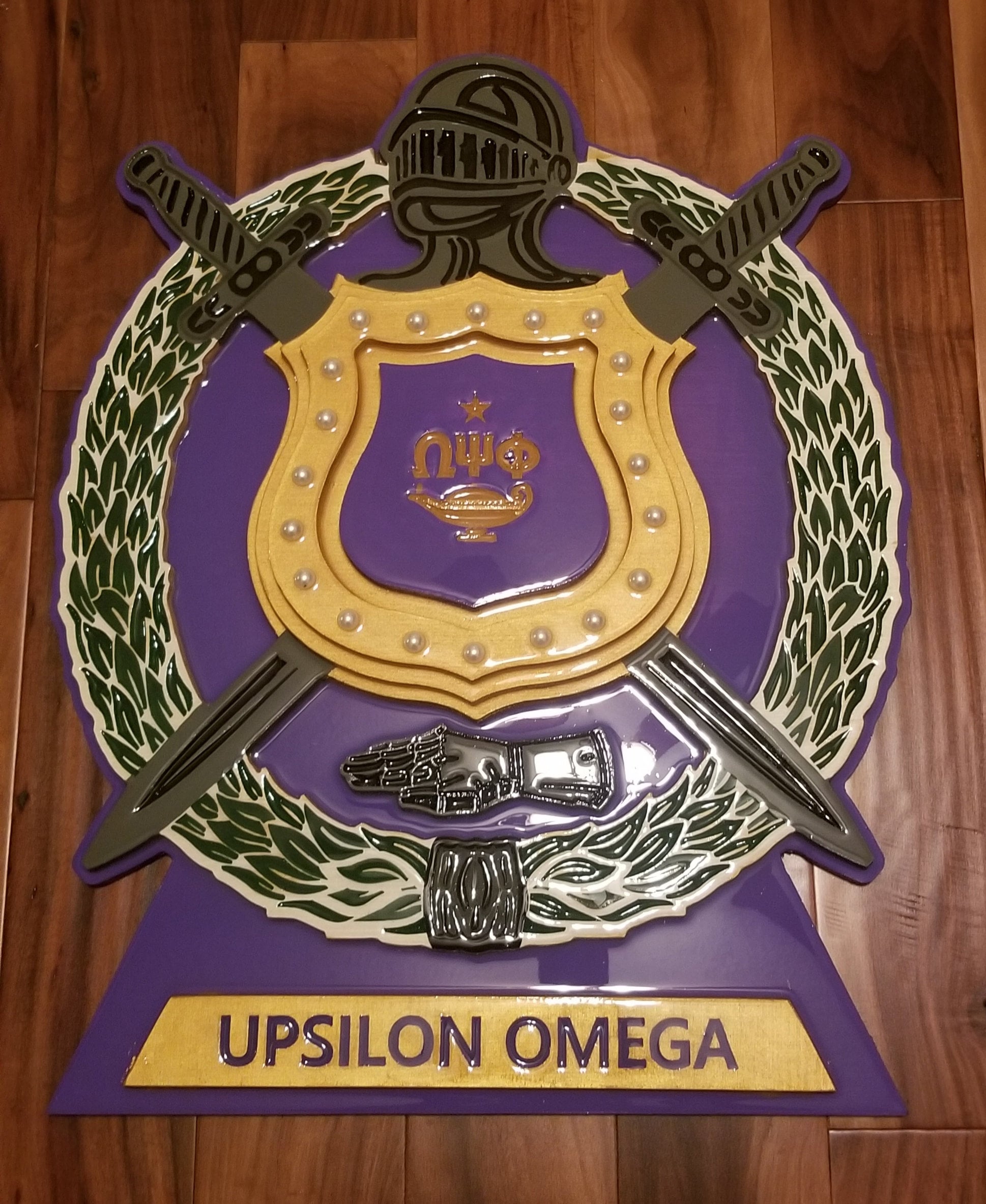 Custom Omega Psi Phi Chapter Shield